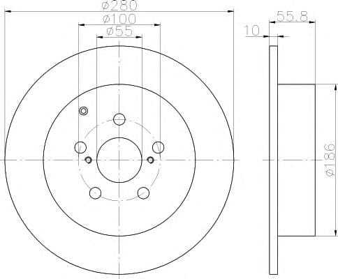 8DD 355 111-671 Hella Pagid Гальмівний диск для Toyota Avensis