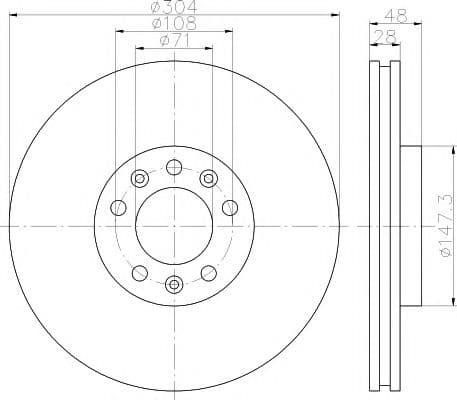 8DD 355 113-671 Hella Pagid Гальмівний диск
