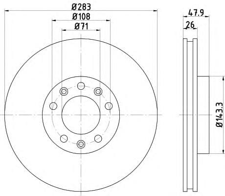 8DD 355 120-481 Hella Pagid Гальмівний диск для Peugeot 308