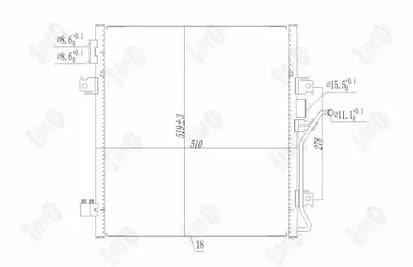 0230160010 Abakus Радиатор кондиционера для Dodge Nitro