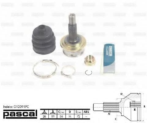 G12091PC Pascal ШРУС для Toyota Yaris