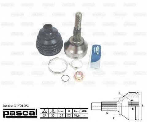 G1Y012PC Pascal ШРУС для Jeep Cherokee