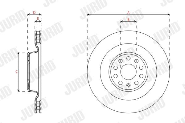 563657jc1 Jurid Гальмівний диск