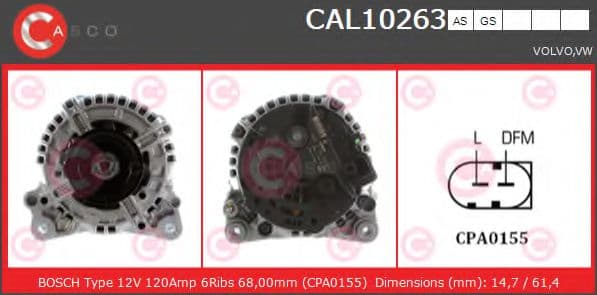 CAL10263AS Casco Генератор
