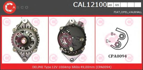 CAL12100AS Casco Генератор