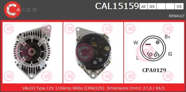 CAL15159AS Casco Генератор