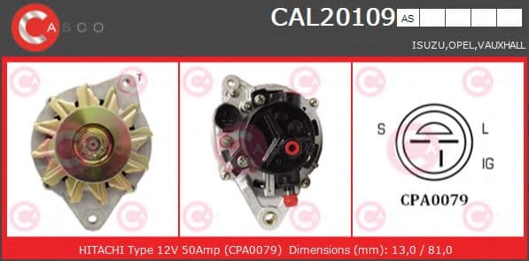 CAL20109AS Casco Генератор