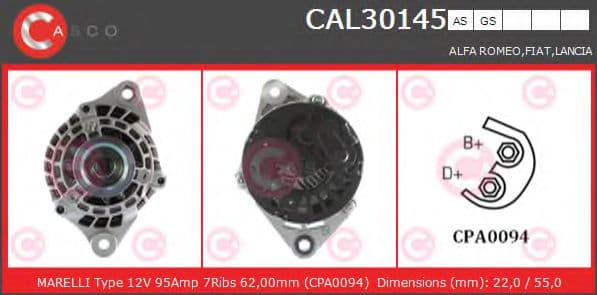 CAL30145AS Casco Генератор