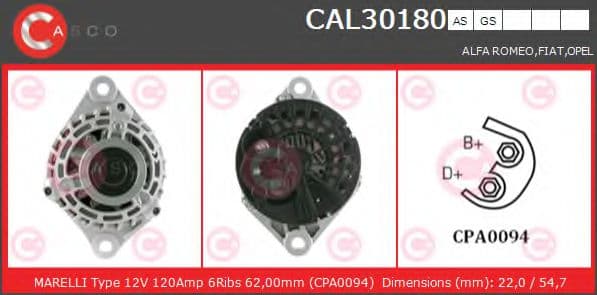 CAL30180AS Casco Генератор