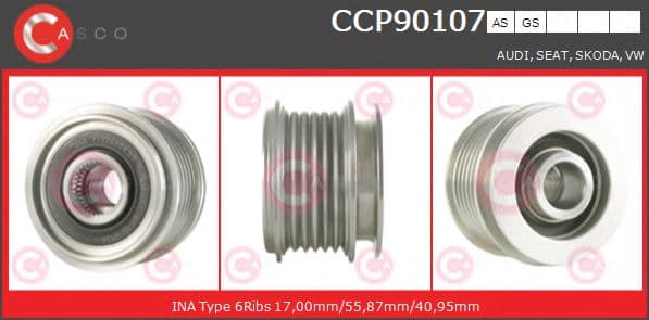 CCP90107AS Casco Шків генератора