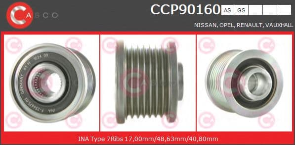 CCP90160AS Casco Шків генератора