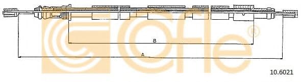10.6021 Cofle Трос ручного тормоза для Peugeot 205