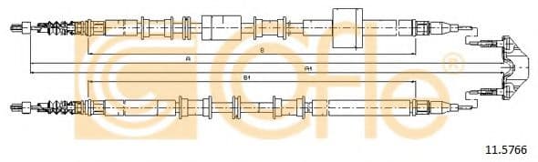 11.5766 Cofle Трос ручного тормоза для Opel Meriva