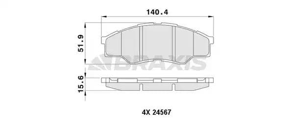 aa0436 Braxis Тормозные колодки для Toyota Hilux