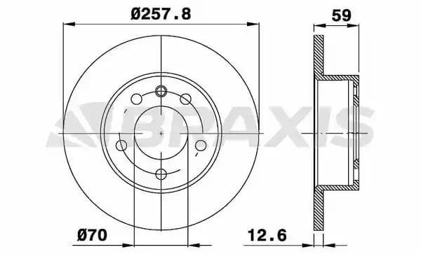 ae0732 Braxis Гальмівний диск для Opel Omega