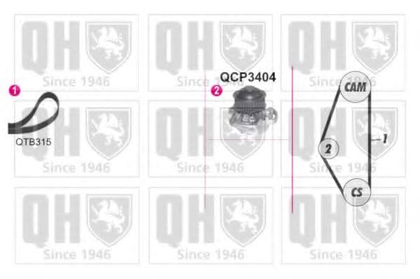 QBPK9069 Quinton Hazell Комплект ремня ГРМ + помпа