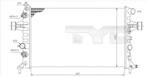 725-0006 TYC Радиатор охлаждения двигателя