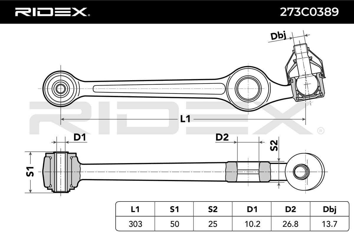 273c0389 RIDEX Важіль підвіски для Mazda Demio
