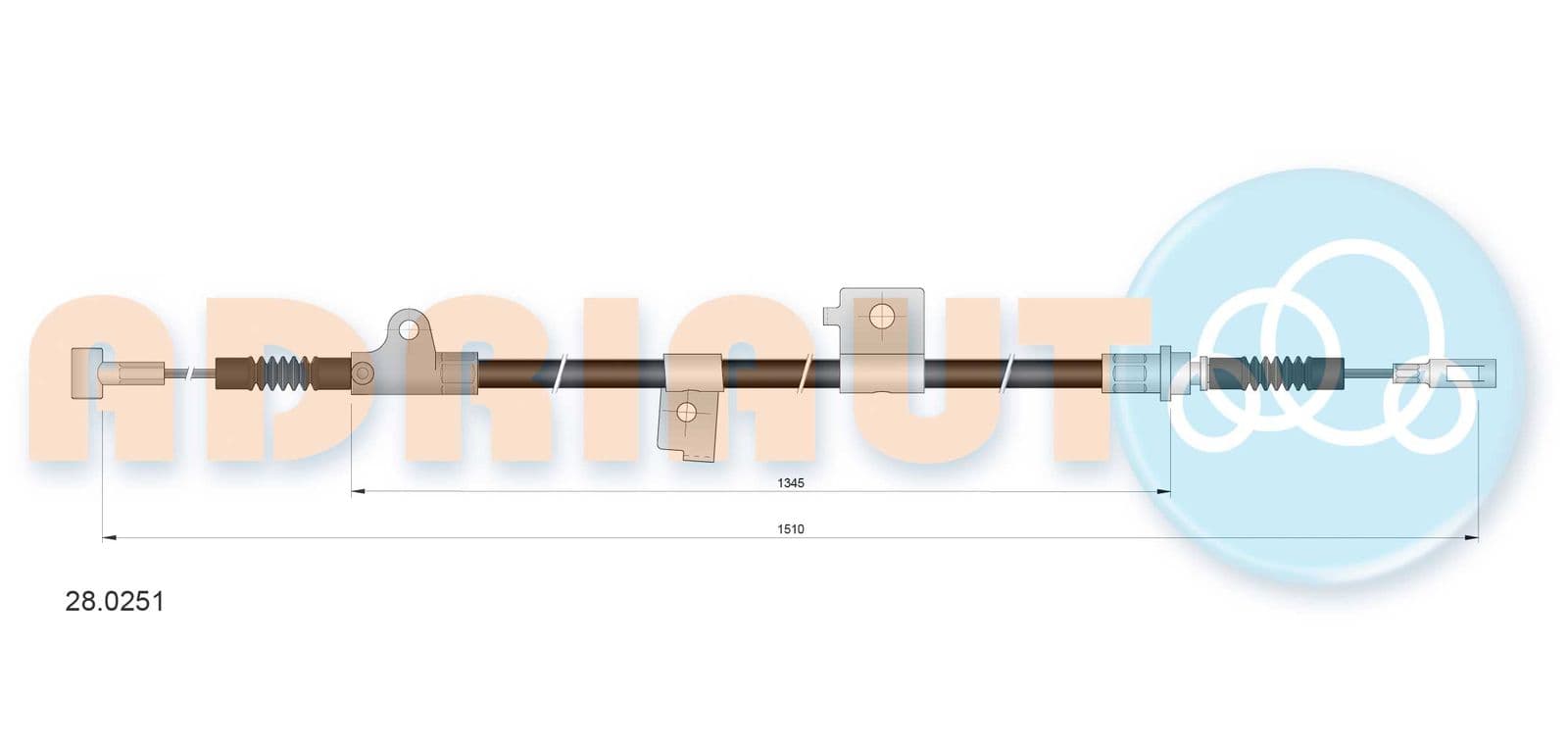 280251 Adriauto Трос ручного гальма для Nissan Primera