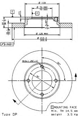 08.7860.10 Brembo Тормозной диск