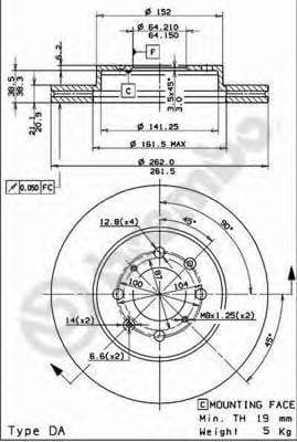 09.5509.11 Brembo Тормозной диск