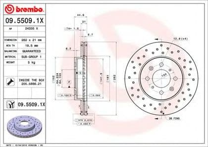 09.5509.1X Brembo Гальмівний диск