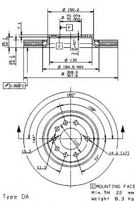 09.9369.11 Brembo Тормозной диск