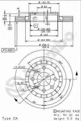 09.9608.24 Brembo Тормозной диск