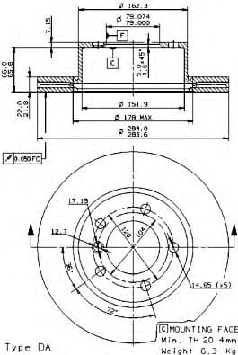 09.9750.11 Brembo Гальмівний диск для BMW 1 Series