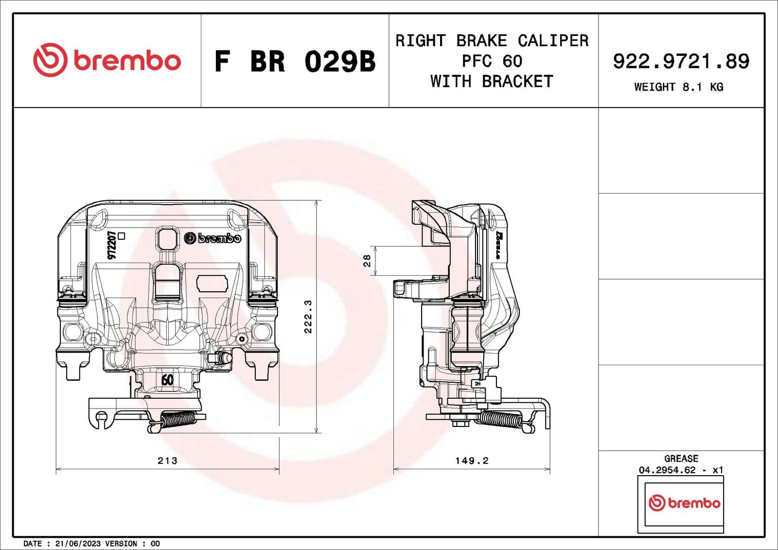 fbr029b Brembo Тормозной суппорт