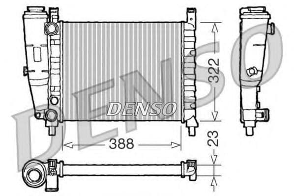 DRM09142 Denso Радиатор охлаждения двигателя для Fiat Uno