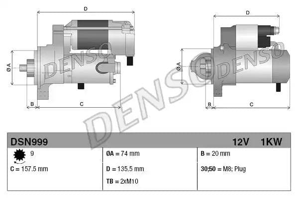 DSN999 Denso Стартер для Lexus IS