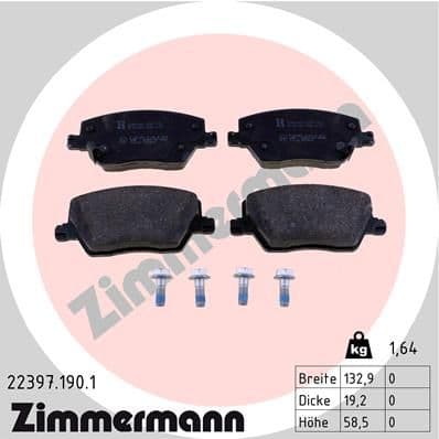 223971901 Zimmermann Тормозные колодки для Fiat Tipo