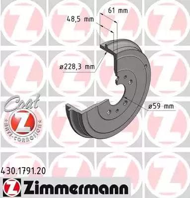 430179120 Zimmermann Гальмівний барабан