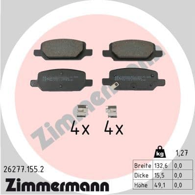 262771552 Zimmermann Гальмівні колодки для Tesla Model Y