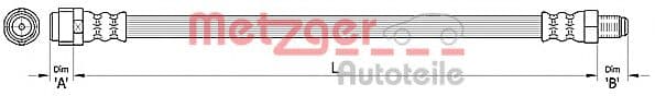 4110317 Metzger Гальмівний шланг