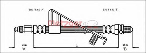 4112527 Metzger Гальмівний шланг