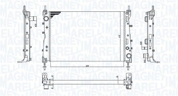 350213199100 Magneti Marelli Радіатор охолодження двигуна для Fiat Linea