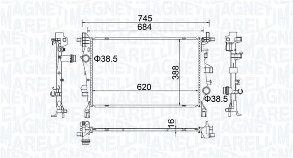 350214400000 Magneti Marelli Радиатор охлаждения двигателя
