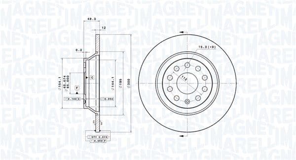 360406139501 Magneti Marelli Гальмівний диск