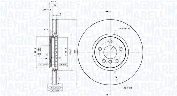 360406164701 Magneti Marelli Гальмівний диск